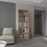 Estantería Rectangular Home Fresno Europeo y Blanco Marquez 62.8x180.6cm con Cuatro Compartimientos y con Tres Entrepaños - BIBLIOTECAS Y ESTANTERIAS | Bylmo