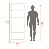Estantería Rectangular Home Fresno Europeo y Blanco Marquez 62.8x180.6cm con Cuatro Compartimientos y con Tres Entrepaños - BIBLIOTECAS Y ESTANTERIAS | Bylmo