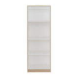 Estantería Rectangular Home Fresno Europeo y Blanco 62.8x180.6cm con Cuatro Compartimientos y con Tres Entrepaños - BIBLIOTECAS Y ESTANTERIAS | Bylmo