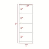 Estantería Rectangular Home Fresno Europeo y Blanco 62.8x180.6cm con Cuatro Compartimientos y con Tres Entrepaños - BIBLIOTECAS Y ESTANTERIAS | Bylmo