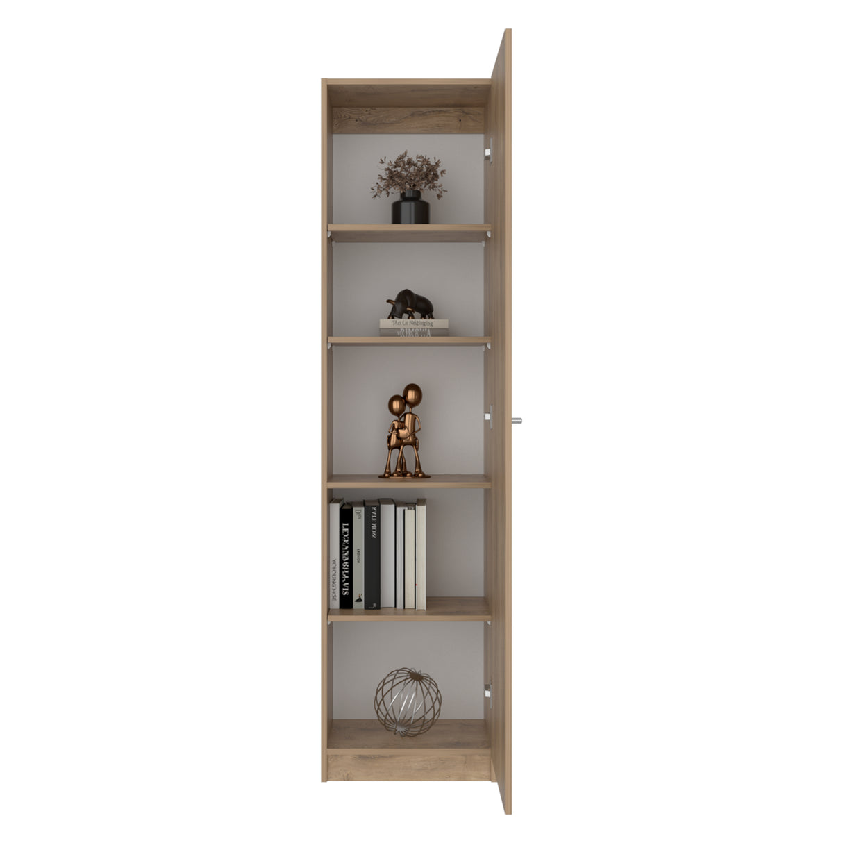 Estantería Rectangular Home Macadamia 45x180.6cm con Cuatro Entrepaños - BIBLIOTECAS Y ESTANTERIAS | Bylmo