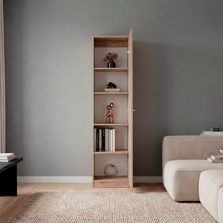 Estantería Rectangular Home Macadamia 45x180.6cm con Cuatro Entrepaños - BIBLIOTECAS Y ESTANTERIAS | Bylmo