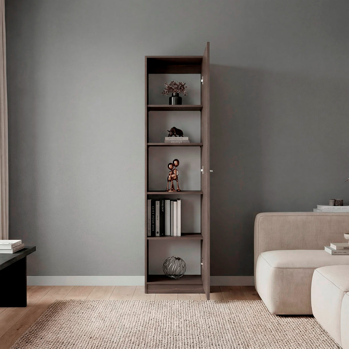 Estantería Rectangular Home Milan y Blanco 45x180.6cm con Cuatro Entrepaños - BIBLIOTECAS Y ESTANTERIAS | Bylmo