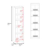 Estantería Rectangular Home Milan y Blanco 45x180.6cm con Cuatro Entrepaños - BIBLIOTECAS Y ESTANTERIAS | Bylmo