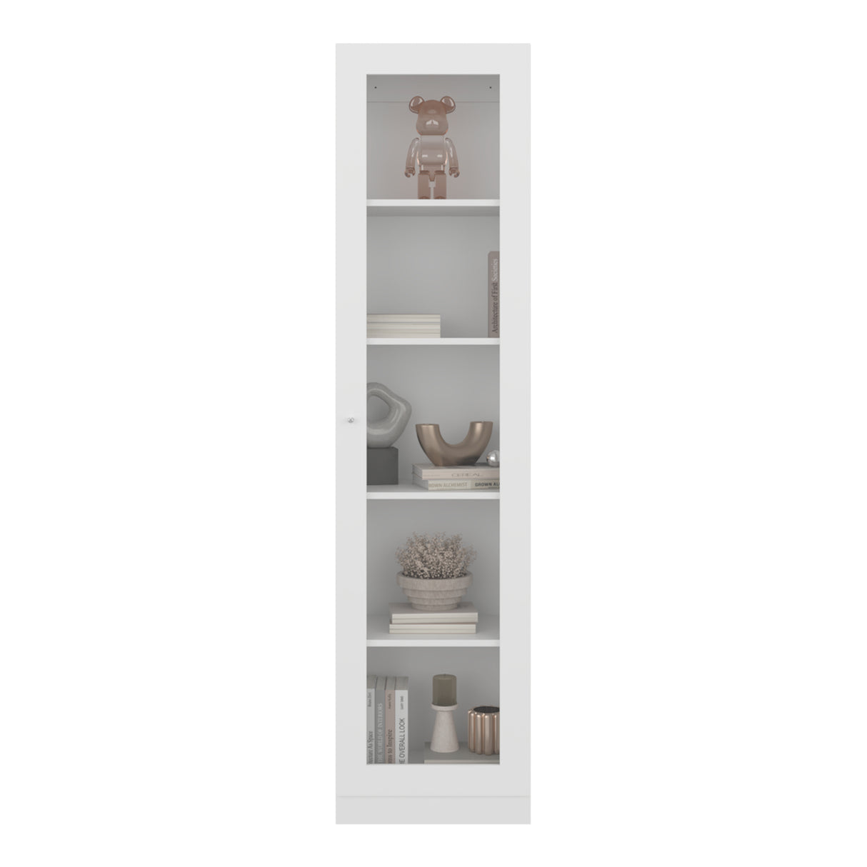Vitrina Rectangular Home Blanco Marquez 45x180.6cm con Cuatro Entrepaños - BIBLIOTECAS Y ESTANTERIAS | Bylmo