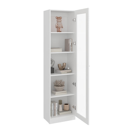 Vitrina Rectangular Home Blanco Marquez 45x180.6cm con Cuatro Entrepaños - BIBLIOTECAS Y ESTANTERIAS | Bylmo