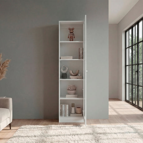 Vitrina Rectangular Home Blanco Marquez 45x180.6cm con Cuatro Entrepaños - BIBLIOTECAS Y ESTANTERIAS | Bylmo