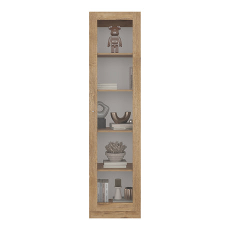 Vitrina Rectangular Home Macadamia 45x180.6cm con Cuatro Entrepaños - BIBLIOTECAS Y ESTANTERIAS | Bylmo