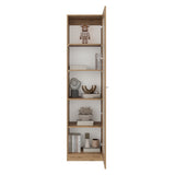 Vitrina Rectangular Home Macadamia 45x180.6cm con Cuatro Entrepaños - BIBLIOTECAS Y ESTANTERIAS | Bylmo
