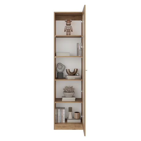 Vitrina Rectangular Home Macadamia 45x180.6cm con Cuatro Entrepaños - BIBLIOTECAS Y ESTANTERIAS | Bylmo