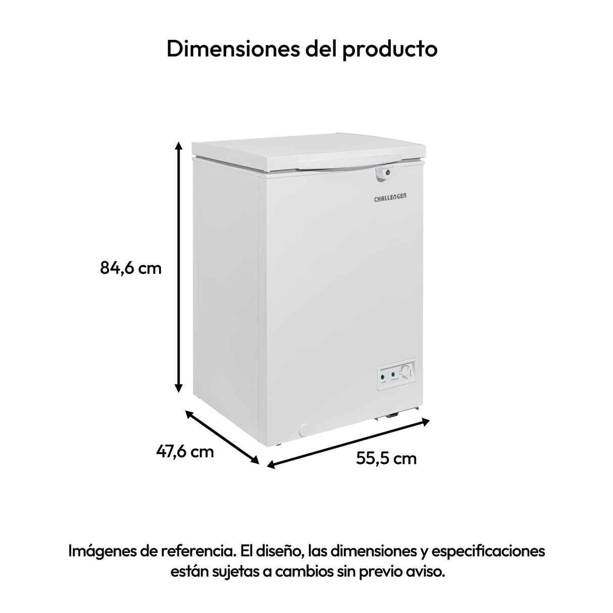Congelador Challenger Blanco 47.6x84.6cm de 97 Litros Frost con Un Compartimiento