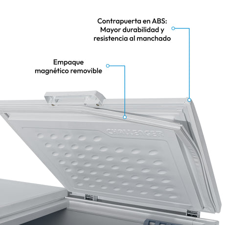 Congelador Challenger Blanco 117x89.5cm de 337 Litros Frost con Un Compartimiento - CONGELADORES | Bylmo