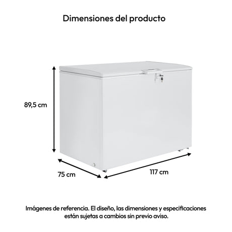 Congelador Challenger Blanco 117x89.5cm de 337 Litros Frost con Un Compartimiento - CONGELADORES | Bylmo