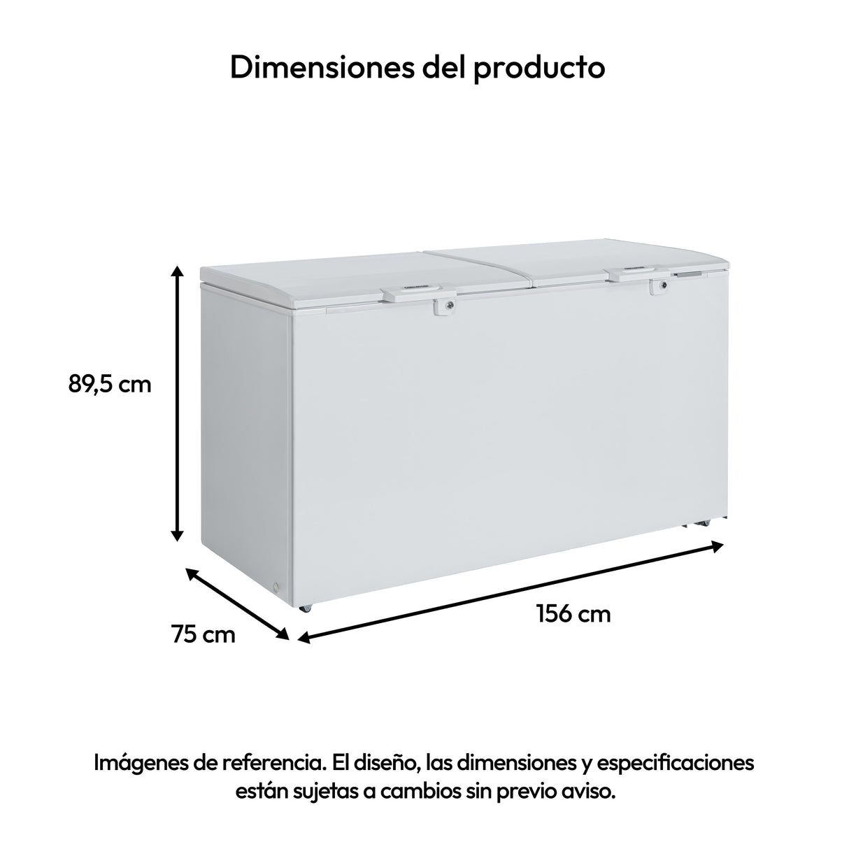 Congelador Challenger Blanco 156x89.5cm de 490 Litros Frost con Un Compartimiento - CONGELADORES | Bylmo