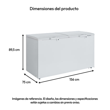 Congelador Challenger Blanco 156x89.5cm de 490 Litros Frost con Un Compartimiento - CONGELADORES | Bylmo