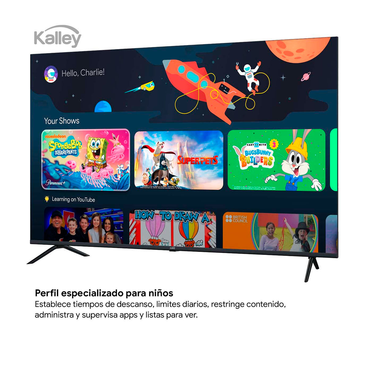 Televisor Kalley Google TV Negro 122.6x77.6cm de 55" Pulgadas Smart LED 4K 2160P con Wifi y Bluetooth Integrado - TELEVISORES | Bylmo