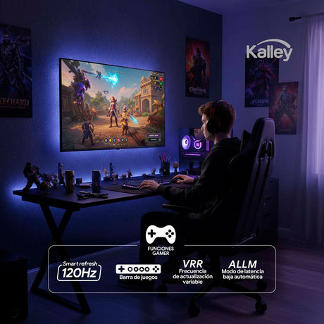 Televisor Kalley Google TV Negro 111.1x71.07cm de 50" Pulgadas Smart LED 4K 2160P con Wifi y Bluetooth Integrado - TELEVISORES | Bylmo