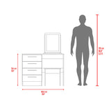 Tocador Kaia Avellana y Wengue 100x126.7cm con Cuatro Cajones y con Espejo - TOCADORES | Bylmo