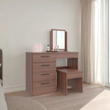 Tocador Kaia Avellana y Wengue 100x126.7cm con Cuatro Cajones y con Espejo - TOCADORES | Bylmo
