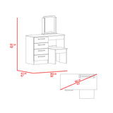 Tocador Kaia Avellana y Wengue 100x126.7cm con Cuatro Cajones y con Espejo - TOCADORES | Bylmo