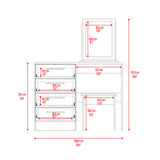Tocador Kaia Avellana y Wengue 100x126.7cm con Cuatro Cajones y con Espejo - TOCADORES | Bylmo