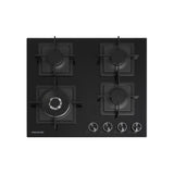 Estufa de Empotrar Challenger Aura Negro 59.1x51.1cm 110 Voltios para Gas Natural con Cuatro Quemadores - ESTUFAS DE EMPORTRAR Y CUBIERTAS | Bylmo
