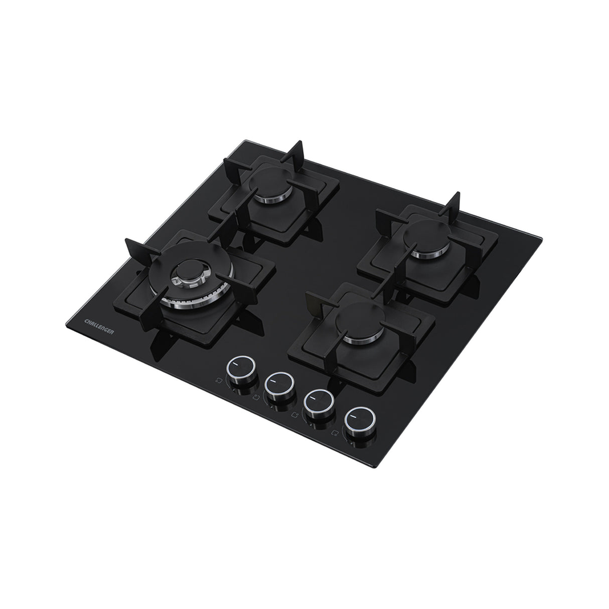 Estufa de Empotrar Challenger Aura Negro 59.1x51.1cm 110 Voltios para Gas Natural con Cuatro Quemadores - ESTUFAS DE EMPORTRAR Y CUBIERTAS | Bylmo