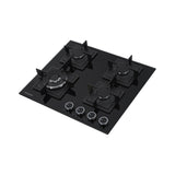 Estufa de Empotrar Challenger Aura Negro 59.1x51.1cm 110 Voltios para Gas Natural con Cuatro Quemadores - ESTUFAS DE EMPORTRAR Y CUBIERTAS | Bylmo