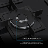 Estufa de Empotrar Challenger Aura Negro 59.1x51.1cm 110 Voltios para Gas Natural con Cuatro Quemadores - ESTUFAS DE EMPORTRAR Y CUBIERTAS | Bylmo