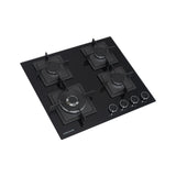 Estufa de Empotrar Challenger Aura Negro 59.1x51.1cm 110 Voltios para Gas Natural con Cuatro Quemadores - ESTUFAS DE EMPORTRAR Y CUBIERTAS | Bylmo