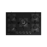 Estufa de Empotrar Challenger Aura Negro 76x50cm 110 Voltios para Gas Natural con Cinco Quemadores - ESTUFAS DE EMPORTRAR Y CUBIERTAS | Bylmo