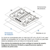 Estufa de Empotrar Challenger Cristal Squadra Negro 65x52cm para Gas Natural con Cuatro Quemadores - ESTUFAS DE EMPORTRAR Y CUBIERTAS | Bylmo