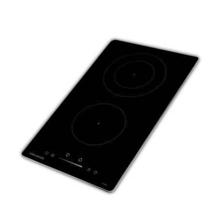 Estufa de Empotrar Challenger Vitrocerámica Negro 30x50cm 220 Voltios con Dos Quemadores y con Pantalla Digital - ESTUFAS DE EMPORTRAR Y CUBIERTAS | Bylmo