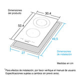 Estufa de Empotrar Challenger Vitrocerámica Negro 30x50cm 220 Voltios con Dos Quemadores y con Pantalla Digital - ESTUFAS DE EMPORTRAR Y CUBIERTAS | Bylmo
