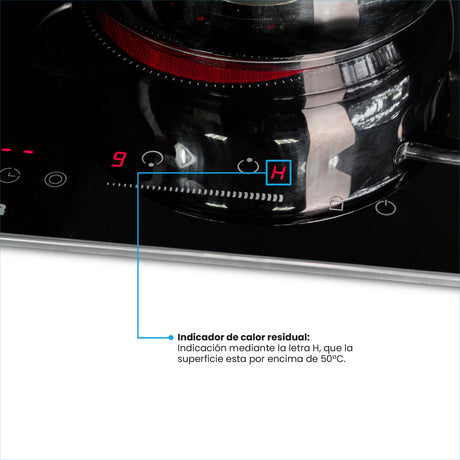Estufa de Empotrar Challenger Vitrocerámica Negro 30x50cm 220 Voltios con Dos Quemadores y con Pantalla Digital - ESTUFAS DE EMPORTRAR Y CUBIERTAS | Bylmo
