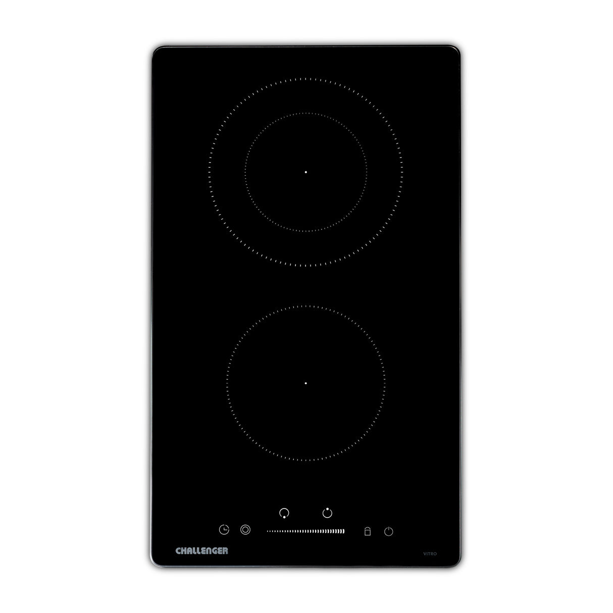 Estufa de Empotrar Challenger Vitrocerámica Negro 30x50cm 220 Voltios con Dos Quemadores y con Pantalla Digital - ESTUFAS DE EMPORTRAR Y CUBIERTAS | Bylmo