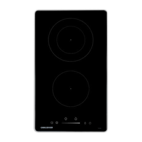 Estufa de Empotrar Challenger Vitrocerámica Negro 30x50cm 220 Voltios con Dos Quemadores y con Pantalla Digital - ESTUFAS DE EMPORTRAR Y CUBIERTAS | Bylmo