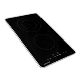 Estufa de Empotrar Challenger Vitrocerámica Negro 30x50cm 220 Voltios con Dos Quemadores y con Pantalla Digital - ESTUFAS DE EMPORTRAR Y CUBIERTAS | Bylmo