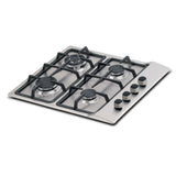 Estufa de Empotrar Challenger Gamma Plateado y Gris 58.5x51cm para Gas Natural con Tres Quemadores y Un Quemador Triple Corona - ESTUFAS DE EMPORTRAR Y CUBIERTAS | Bylmo
