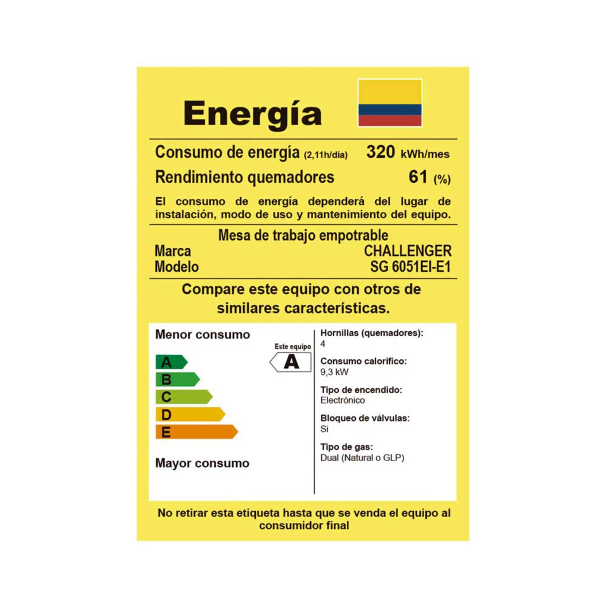 Estufa de Empotrar Challenger Gamma Plateado y Gris 58.5x51cm para Gas Natural con Tres Quemadores y Un Quemador Triple Corona - ESTUFAS DE EMPORTRAR Y CUBIERTAS | Bylmo