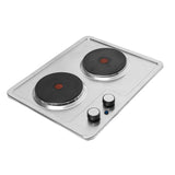 Estufa de Empotrar Challenger Precisa Plateado y Negro 43.5x39.5cm 220 Voltios Eléctrico con Dos Quemadores - ESTUFAS DE EMPORTRAR Y CUBIERTAS | Bylmo