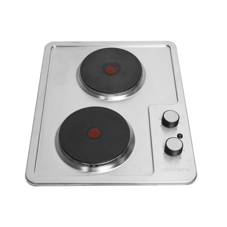 Estufa de Empotrar Challenger Precisa Plateado y Negro 43.5x39.5cm 220 Voltios Eléctrico con Dos Quemadores - ESTUFAS DE EMPORTRAR Y CUBIERTAS | Bylmo