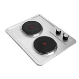 Estufa de Empotrar Challenger Precisa Plateado y Negro 43.5x39.5cm 220 Voltios Eléctrico con Dos Quemadores - ESTUFAS DE EMPORTRAR Y CUBIERTAS | Bylmo