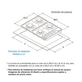 Estufa de Empotrar Challenger Precisa Plateado y Gris 58.5x43.5cm para Gas Natural con Cuatro Quemadores - ESTUFAS DE EMPORTRAR Y CUBIERTAS | Bylmo