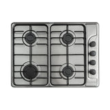 Estufa de Empotrar Challenger Precisa Plateado y Gris 58.5x43.5cm para Gas Natural con Cuatro Quemadores - ESTUFAS DE EMPORTRAR Y CUBIERTAS | Bylmo