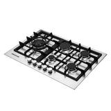 Estufa de Empotrar Challenger Verona Plateado y Negro 75x51cm 110 Voltios para Gas Natural con Cinco Quemadores - ESTUFAS DE EMPORTRAR Y CUBIERTAS | Bylmo