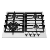 Estufa de Empotrar Challenger Verona Plateado y Negro 60x51cm 110 Voltios para Gas Natural con Cuatro Quemadores - ESTUFAS DE EMPORTRAR Y CUBIERTAS | Bylmo