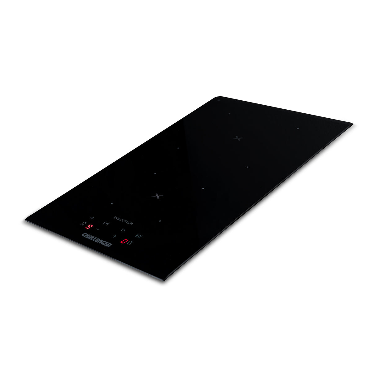 Estufa de Empotrar Challenger Inducción Negro 30x52cm 220 Voltios con Dos Quemadores y con Pantalla Digital - ESTUFAS DE EMPORTRAR Y CUBIERTAS | Bylmo