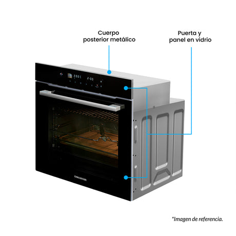 Horno de Empotrar Challenger Aura Negro 59.8x59.8cm Electrico 220 Voltios con Pantalla Digital - HORNOS DE EMPORTRAR | Bylmo