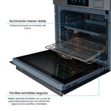 Horno de Empotrar Challenger Isola Gris Mate 59.4x59.5cm Electrico 220 Voltios con Pantalla Digital - HORNOS DE EMPORTRAR | Bylmo